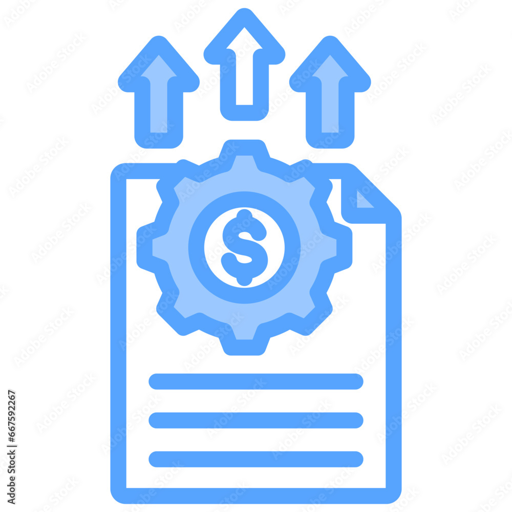 Overhead Cost Blue Icon Overhead Cost Blue Icon