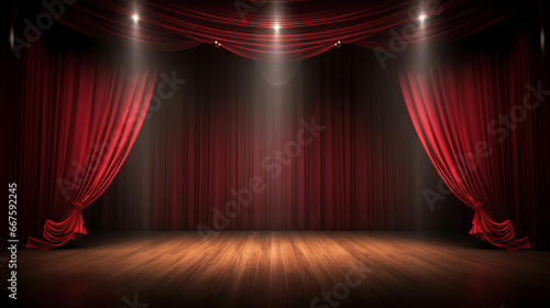  theater stage red curtains Show Spotlight