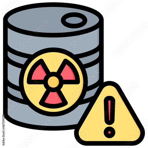 Hazardous Waste Outline Color Icon