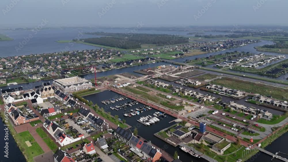 Blauwestad village in the municipality of Oldambt in the Netherlands on the east bank of the Oldambtmeer in the east of the province of Groningen in the Netherlands Blauwestad village in the municipality of Oldambt in the Netherlands on the east bank of the Oldambtmeer in the east of the province of Groningen in the Netherlands