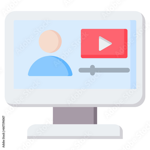 Video Course Flat Icon