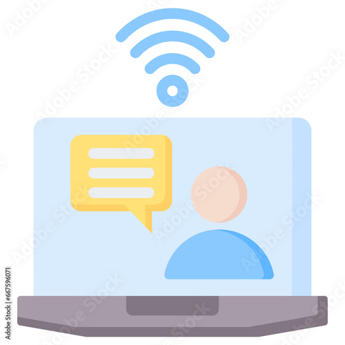 Online Mentoring Flat Icon
