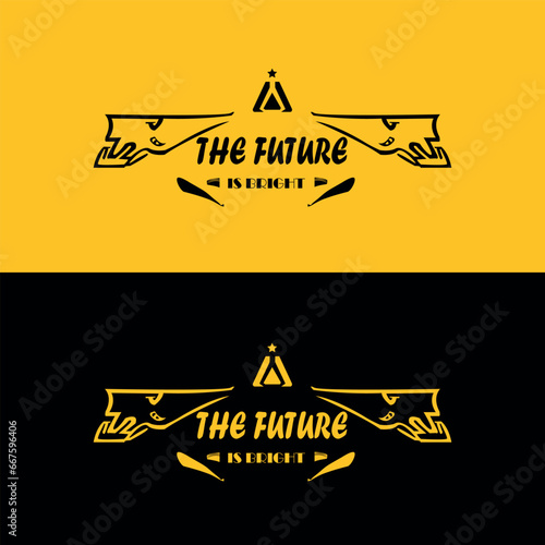 Vintage design the future is bright typography for print t shirt.