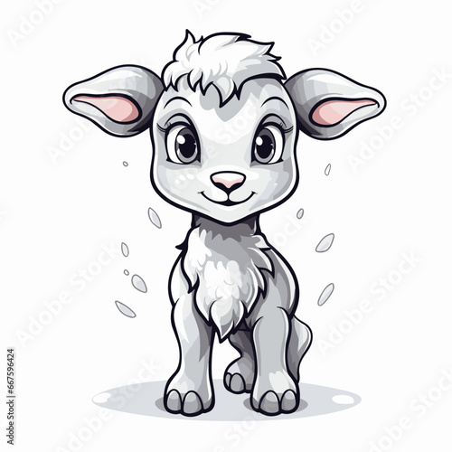 Goat hand-drawn illustration. Goat. Vector doodle style cartoon illustration