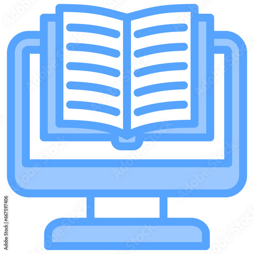Online Learning Blue Icon