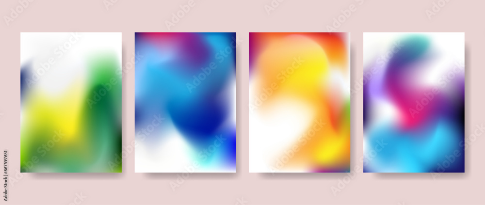 Set of random abstract gradient, modern minimal cover design. Annual report design, print or digital design.