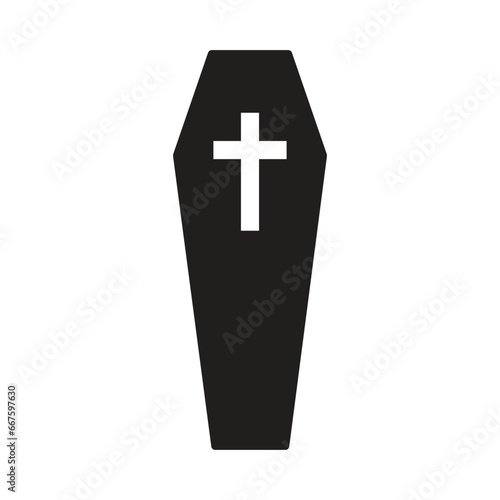 Coffin icon simple silhouette flat style vector illustration.