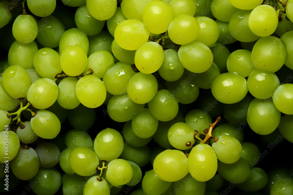 Close-up green grapes background