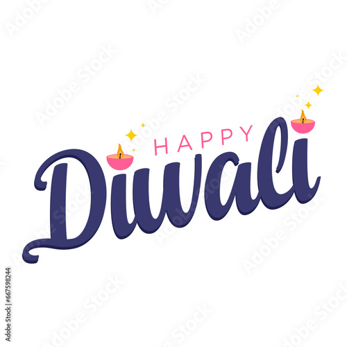 Happy Diwali lettering, typography, calligraphy