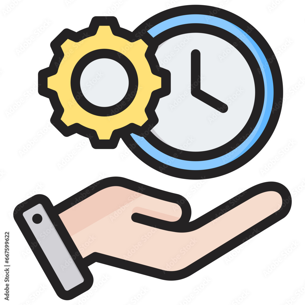 Time Management Outline Color Icon Time Management Outline Color Icon