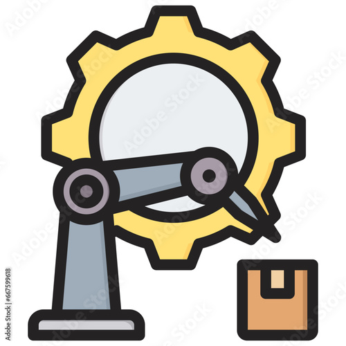 Manufacturing Techniques Outline Color Icon