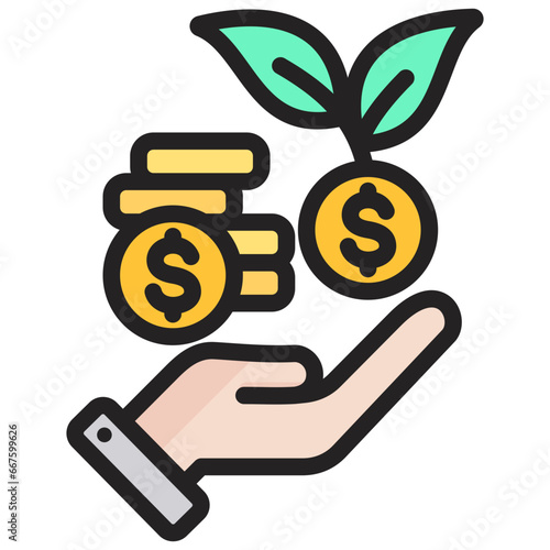 Investment Outline Color Icon