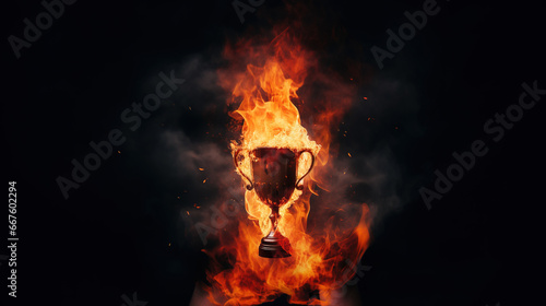 Heated competition with award on fire photo
