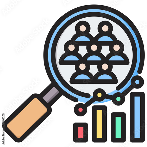 Quantitative Population Outline Color Icon