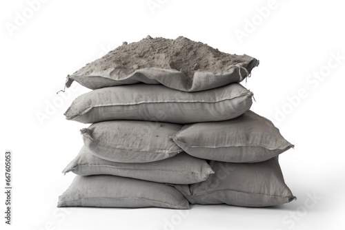 heap with cement bags on transparent background, png file