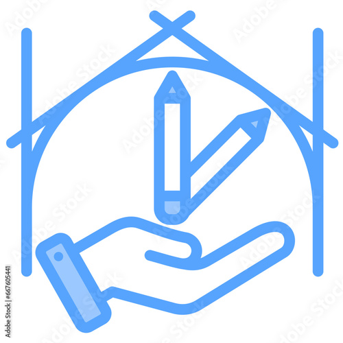 Quantity Surveyor Blue Icon