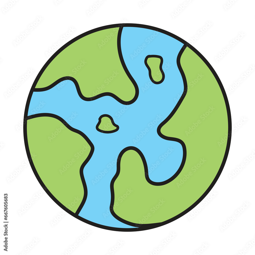 Flat icon vector illustration of planet Earth. Globe art illustration concept. Isolated icon on a white background. Flat icon vector illustration of planet Earth. Globe art illustration concept. Isolated icon on a white background.