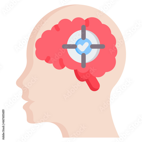 Concentrating Flat Icon