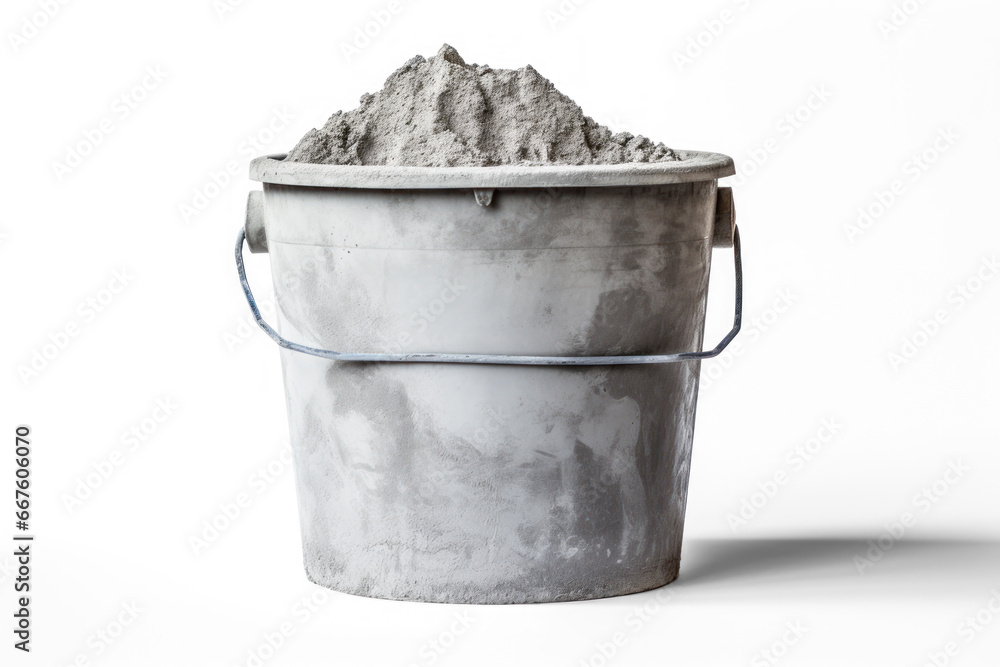 bucket of cement on transparent background, png file Stock Illustration ...