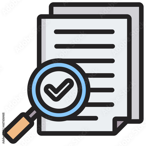 Check Data Files Outline Color Icon
