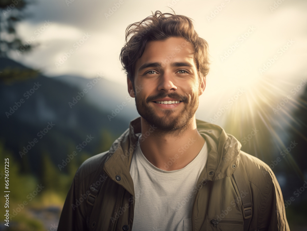 portrait of a man in the mountains during hiking -AI generated art portrait of a man in the mountains during hiking -AI generated art