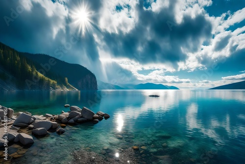 lake and mountains