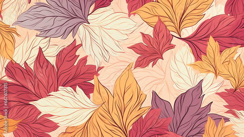 autumn leaves and branches background, abstract soft color softpastel bright colors, fall pattern