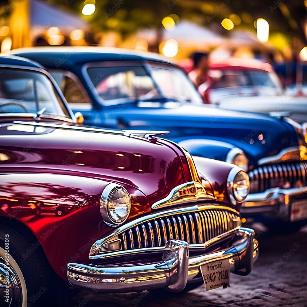 Classic american cars at the annual car show in Belgrade, Serbia.