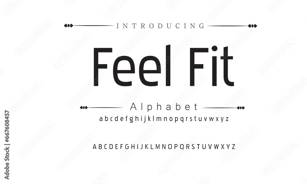 Feel Fit modern urban alphabet fonts. Typography sport, technology, fashion, digital, future creative logo font. vector illustration