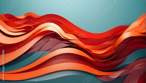 Modern teal and orange orange artistic background design, liquid waves pattern, shiny steel banner with copy space text 