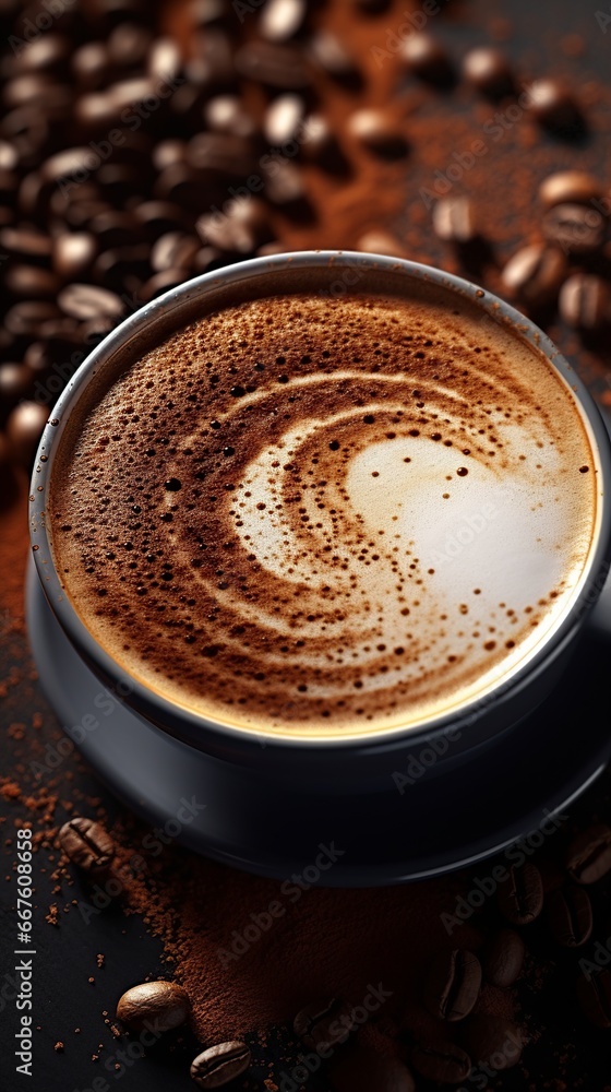 Close-up photo of a whipped coffee Close-up photo of a whipped coffee