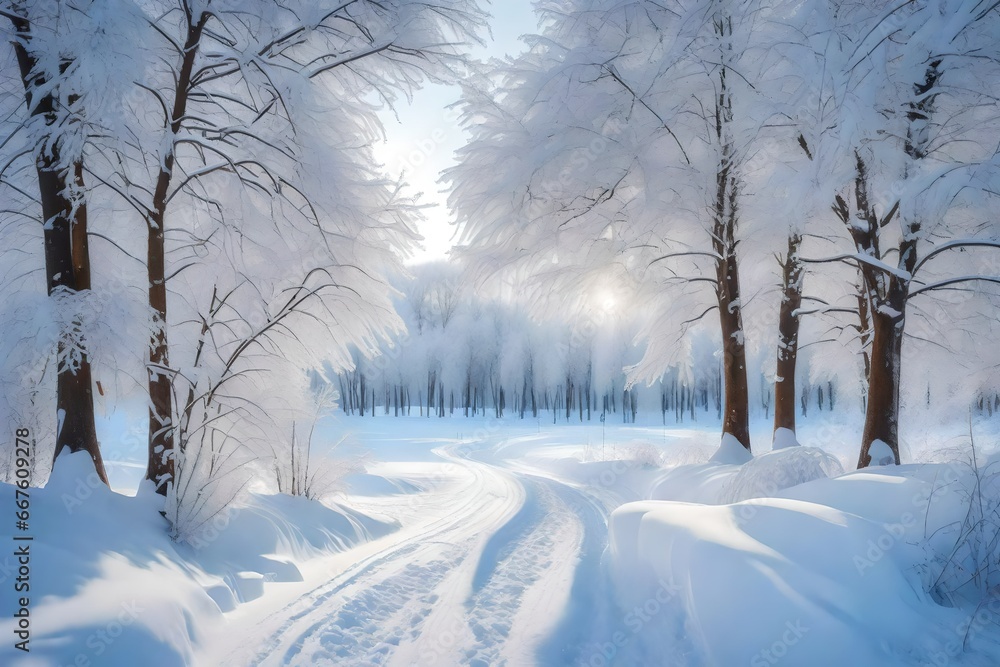 Obraz premium snow covered trees