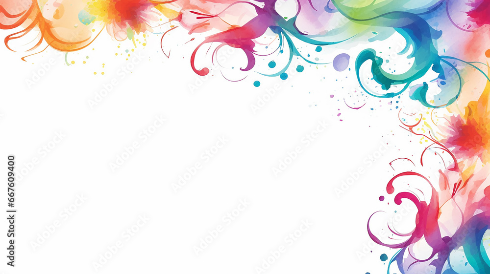 ink spots paint multicolored spectrum on a white background frame blank form ink spots paint multicolored spectrum on a white background frame blank form