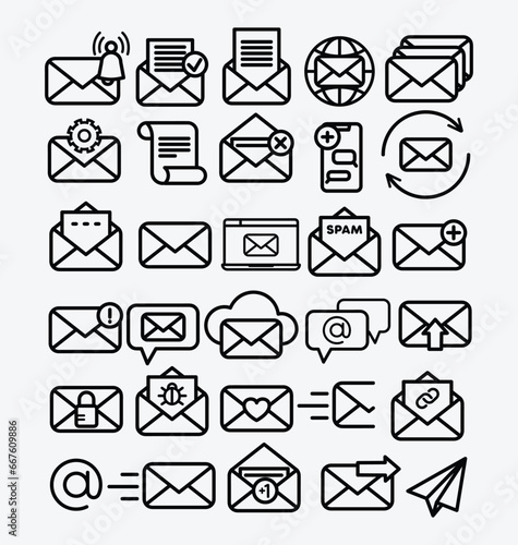 mail icons set. Email Icons Set