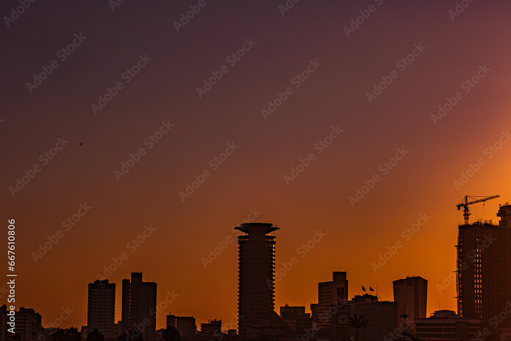 Nairobi City County Skyline Skyscraper Cityscapes Landmarks Tower Tall Buildings Sunrise Sunset Sundowner Dawn Dusk Kenya East Africa Capital City Morning Architecture Uhuru Park View Point Silhouette