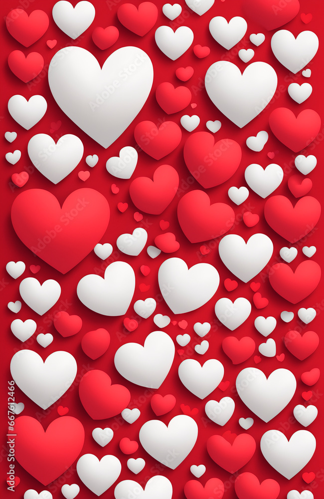Valentine's day background with red hearts. Valentines day background