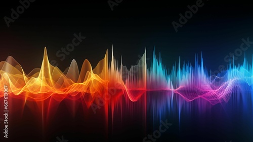 AI generated illustration of vibrant and dynamic sound waves