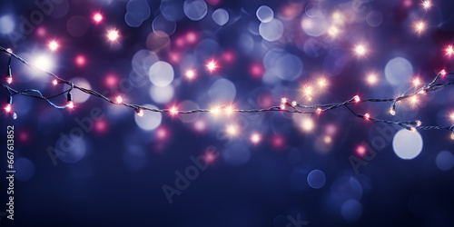 Realistic christmas light background, Holiday illumination and decoration concept for christmas Generative AI