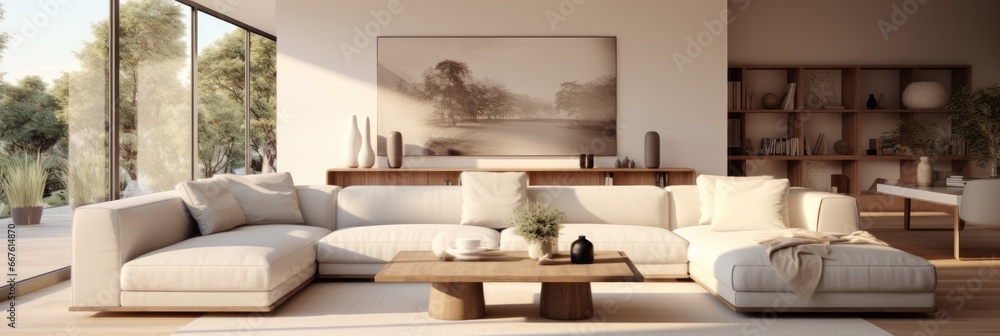 Modern minimalist living room design, Open spaces, clean lines and neutral palette. Modern minimalist living room design, Open spaces, clean lines and neutral palette.