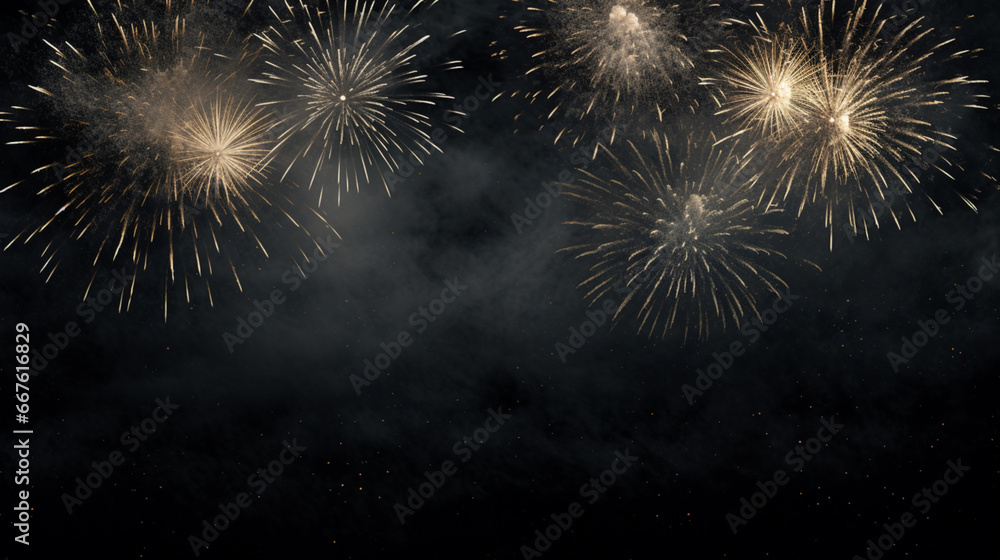 2024 New year New Year's Eve Party background banner fireworks ...