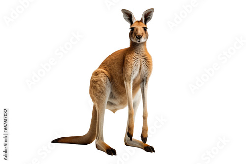 Leaping Kangaroo - Wildlife Roos, Australia, Outback, Isolated on Transparent Background © rzrstudio