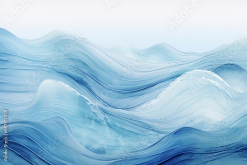 Transparent watercolor sea ocean wave blue teal turquoise colored background. Watercolour hand painted waves illustration. Banner frame backdrop splash design. © Tjeerd
