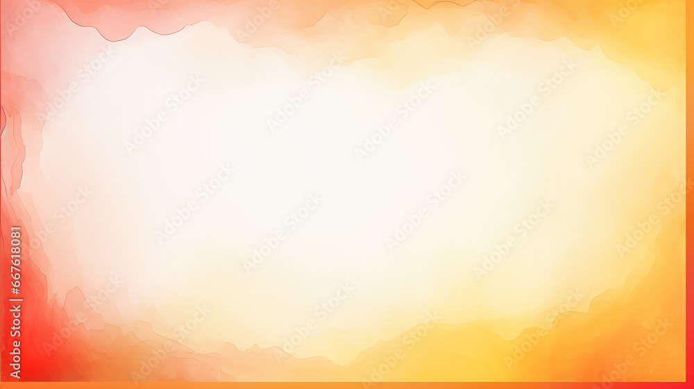 orange watercolor painting frame soft light pastel background for autumn