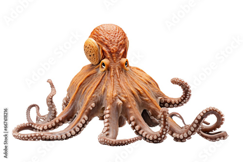 Intriguing Octopus Artistry  Aquatic Cephalopod Isolated on Transparent Background