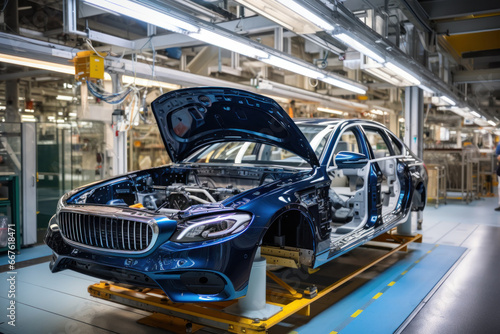 Automated assembly line for robot manipulators for the production of high-tech electric vehicles running on clean energy. 