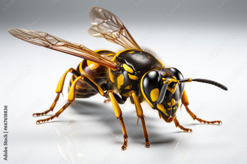 Asian hornet, also known as the yellow-legged hornet (Vespa velutina) on white. Asian hornet, also known as the yellow-legged hornet (Vespa velutina) on white.