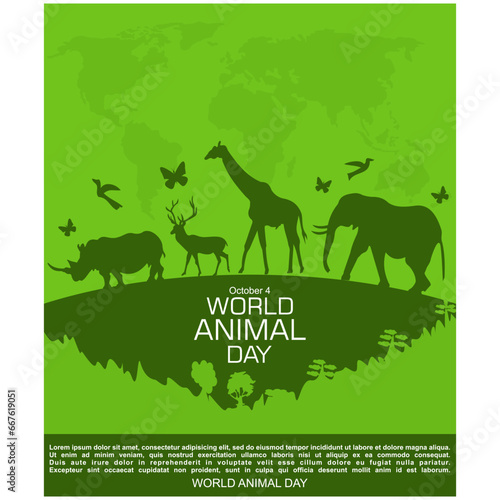 World Animal day  poster and banner  4 October