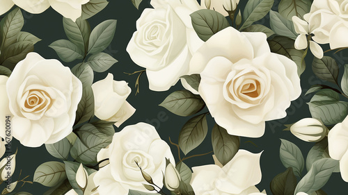 White rose pattern background
