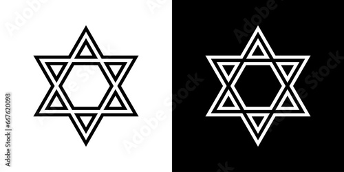 Star of David. Jewish symbol. David's star vector icon.