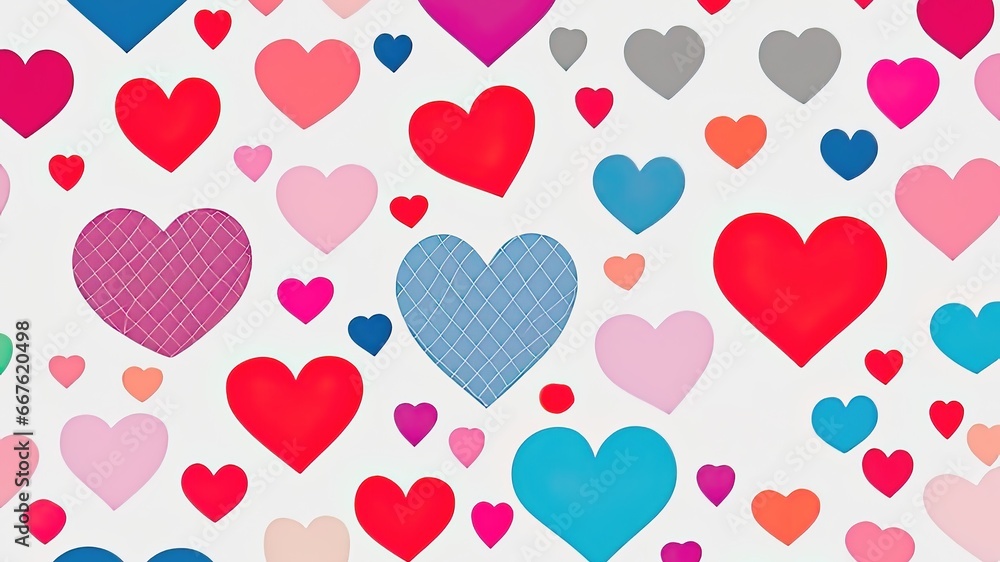 seamless background with hearts, AI generated